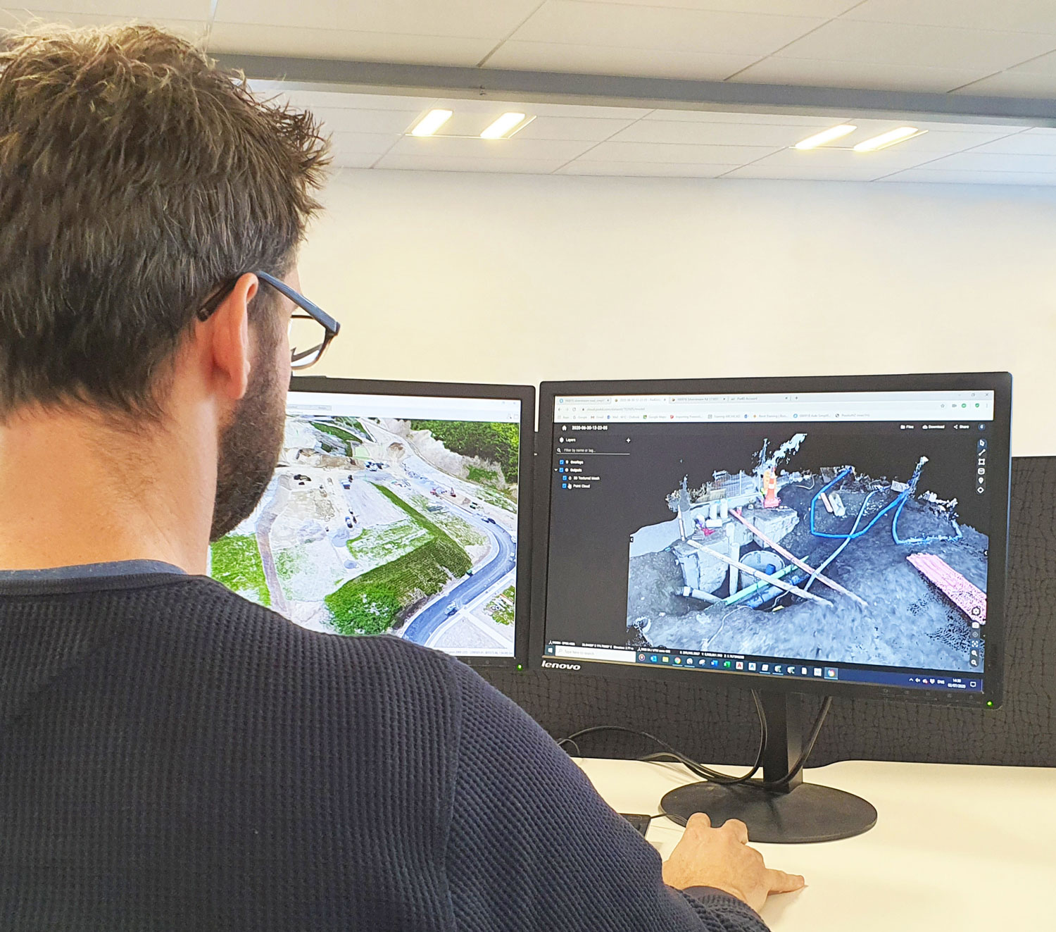 Surveyor processing a point cloud