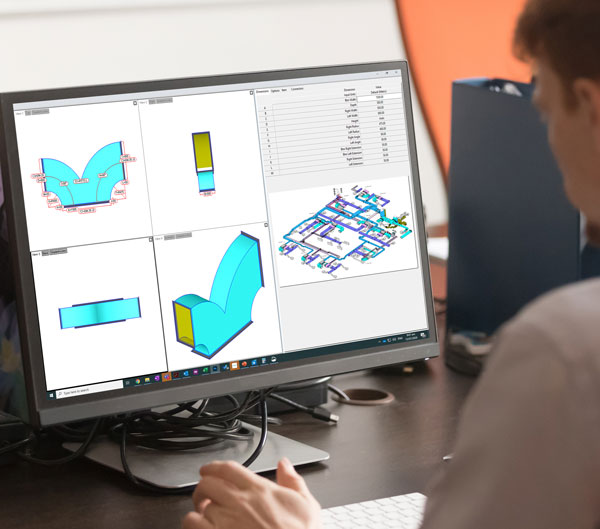 Fabricating air ducts to be manufactured.