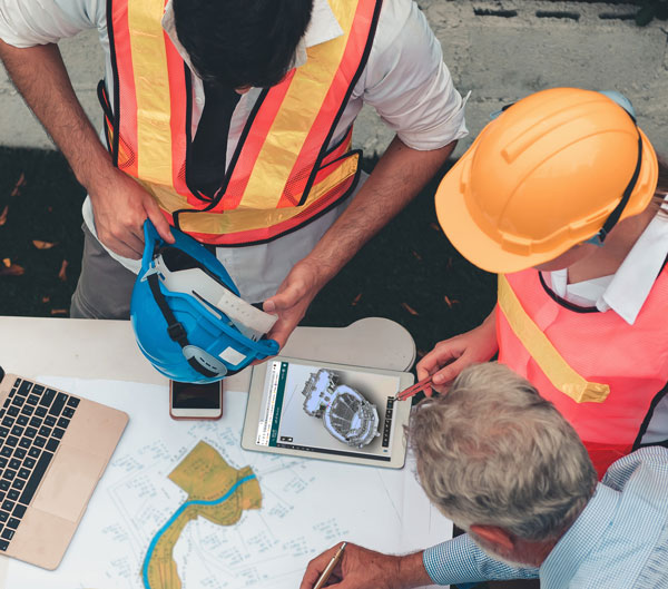 Construction workers resolving constructibility issues